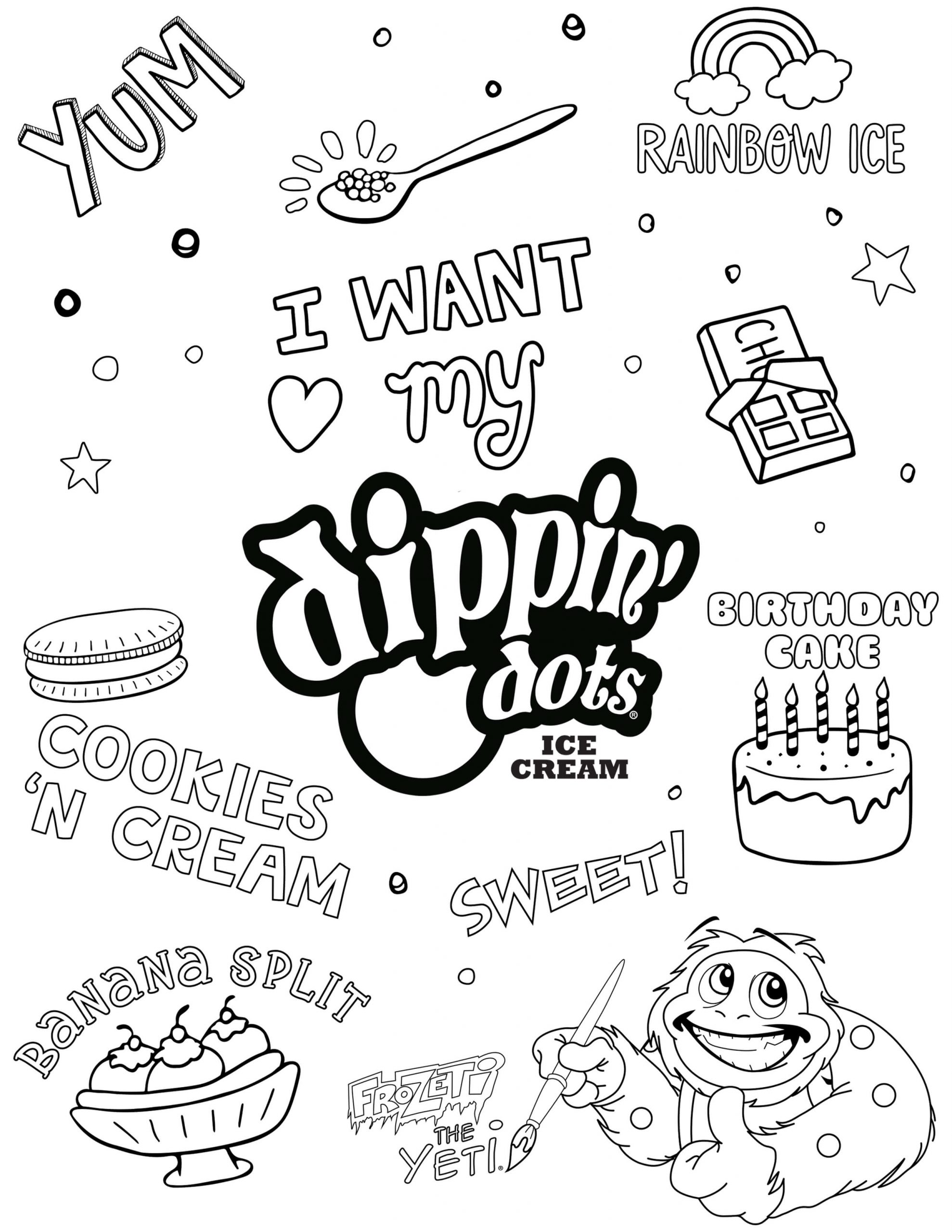 Colouring Pages - Dippin Dots